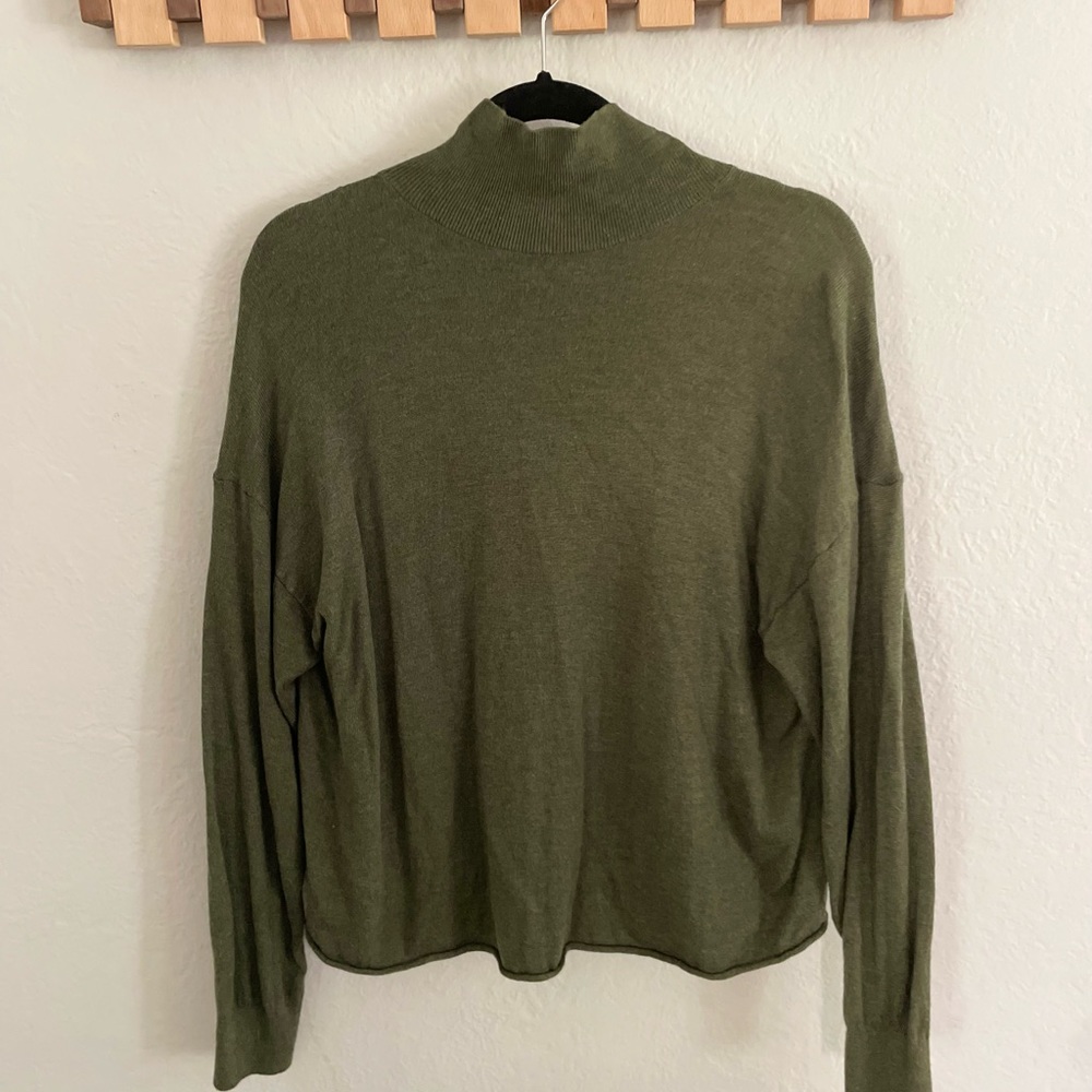 Lou & Grey light olive turtleneck sweater